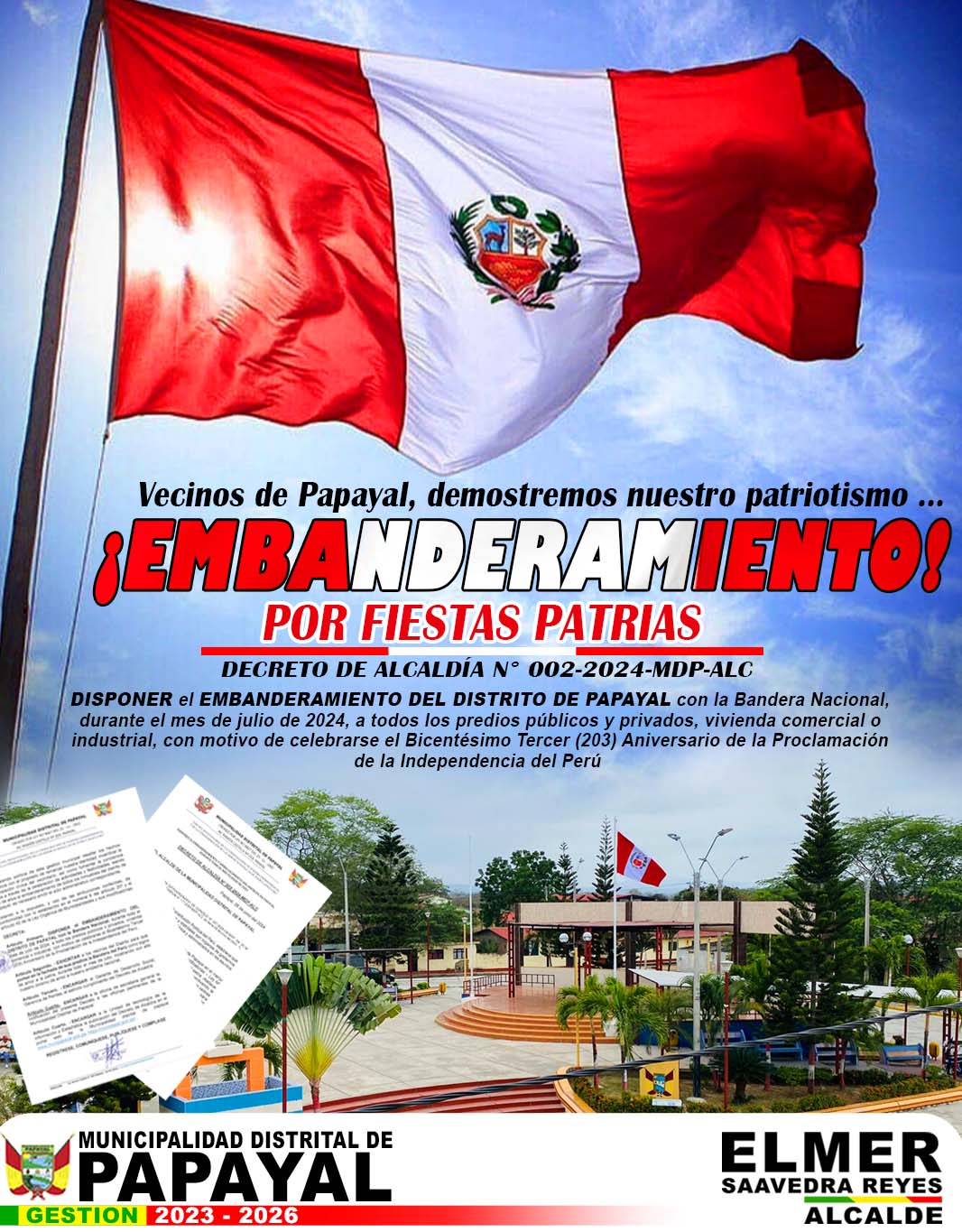 𝐀𝐋𝐂𝐀𝐋𝐃𝐄 𝐘 𝐑𝐄𝐆𝐈𝐃𝐎𝐑𝐄𝐒 𝐃𝐄 𝐋𝐀 𝐂𝐎𝐌𝐔𝐍𝐀 𝐏𝐀𝐏𝐀𝐘𝐀𝐋𝐈𝐍𝐀 𝐃𝐈𝐒𝐏𝐎𝐍𝐄𝐍 𝐄𝐋 𝐄𝐌𝐁𝐀𝐍𝐃𝐄𝐑𝐀𝐌𝐈𝐄𝐍𝐓𝐎 𝐃𝐄𝐋 𝐃𝐈𝐒𝐓𝐑𝐈𝐓𝐎.