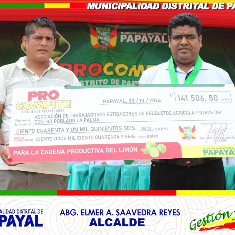 𝐄𝐍𝐓𝐑𝐄𝐆𝐀 𝐒𝐈𝐌𝐁Ó𝐋𝐈𝐂𝐀 𝐃𝐄 𝐂𝐇𝐄𝐐𝐔𝐄𝐒 𝐀 𝐀𝐒𝐎𝐂𝐈𝐀𝐂𝐈𝐎𝐍𝐄𝐒 𝐀𝐆𝐑Í𝐂𝐎𝐋𝐀𝐒 𝐆𝐀𝐍𝐀𝐃𝐎𝐑𝐀𝐒 𝐃𝐄𝐋 𝐏𝐑𝐎𝐆𝐑𝐀𝐌𝐀 𝐏𝐑𝐎𝐂𝐎𝐌𝐏𝐈𝐓𝐄.